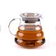 Heat Resistant Stainless Steel Coffee Pot Hand Punch Tea Coffee Pot Glass