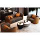 Combination of colors napa leather 1+2+3+4 sectional couch Curved back sitting living room furniture modern sofas set