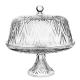 12 inch eco-friendly lead-free crystal transparent dome glass cake stand with lid