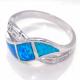 High Quality Natural Greek Blue Opal Stone Engagement Ring for Gifts With 925 Sterling Silve