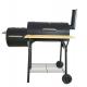 Large Double Barrel Charcoal Grid BBQ Smoker Dia. 4mm Galvanized Side Table Included