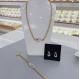 Fashion Shining Zircon Gold Pendent 3 Pieces Jewelry Set For Women Lady Wedding