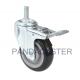 Black Medium Duty Casters Wheel 4 Inch Threaded Rod Fixing Type With Double Lock Brake