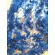 3D Rhinestone Beaded Tulle Fabric , Embroidered Royal Blue Lace Fabric For