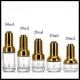 Clear Glass Dropper Bottles Easy Carrying With Gold / Silver Press Lid Cap