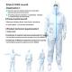 Adults Breathable Medical Protective Coveralls With Elastic In Hood