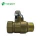 Flexible Ball Valve Structure Media Water Yellow Thread Brass Copper with Steel Handle