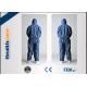 CE Approved Disposable Protective Coveralls Nonwoven Suits White / Yellow / Blue Color