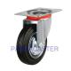 4 Inch Black Rubber Industrial Caster Wheels Rubber Wheel Top Plate
