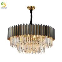 Black Clear LED Crystal Hanging Ceiling Light K9 Modern Crystal Chandeliers