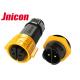 Yellow Color IP67 2 Pin Connector Gold Plated Multi - Core Structures