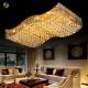 JYLIGHTING Luxury Modern Atmosphere Crystal Gold Rectangular Hall Living Room Villa Project Ceiling Lamp