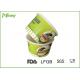 5oz Double PE Coated paper disposable ice cream bowls With Logo Printed , Green color food container taka away cup