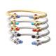 Titanium steel cable ruby turquoise stone bracelet accessories golden elastic wire rope twist open bracelet wholesale