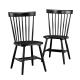 Modern Contemporary Wooden Dining Chairs Luxury Restaurant Spindle Back Chairs Black Finish