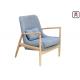 Oak Wood Blue Restaurant Sofa Chair Nordic Modern Type 66 * 69 * 84 Cm