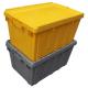 60L Stackable Reusable Plastic Crate with Barcode for Warehouse Logistics Management