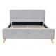 Customized Children Upholstered Bed Button Tufted With Fabric Light Grey Easy Assemble