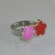 14k rose color stainless steel ring with setting stone LRX60
