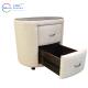 Luxury Nightstand White Fabric Solid Wood Internal Home Furniture Modern Bedroom Bedside Table