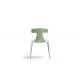 48cm Metal Indoor Outdoor Chairs Green Stackable Metal Restaurant Chairs