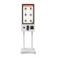 White Self Ordering Kiosk Bill Payment Cash Acceptor Ticket Machine