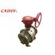 Casting Trunnion Ball Valve Double Flange Ends Gear Box Operator