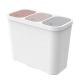 Home and Office 20L 3 Compartment Pressing Type Classified Trash Can Plastic Bin