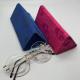 Foldable Triangular Metal Eyewear Case Fasionable Interior Velvet Resist Compression