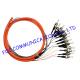 50/125um Optical Fiber Pigtail 12Core Distribution Fan Out ST MM Precision Alignment