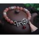 Sunstone gemstone beaded bracelets, key charm tassel bracelets
