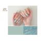 Coffin Artificial OEM Mint Green Fake Nails Press On Crystal Stone