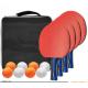 5 Plies Plywood 3 Star Table Tennis Racket Set Black Bag 8 ABS Balls Straight Handle Professional Training