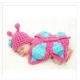 handmade pink butterfly  Baby Photography Prop  Crochet Hats  Crochet Knitted costume set