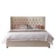 Bed Designer Furniture Simple White Wood King Size Tufted Headboard Bed