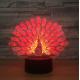 Peacock 7 Colors Change 3D LED Night Light with Remote Control Idea For Christmas Gifts And Party Decoration