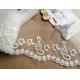 Embroidered 2.72'' Width Off White Nylon Mesh Trim Lace for Bridal Dress Decoration