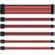 ATX 24P  4+4 GPU 6+2 PCI-E 6 PCI-E PSU Extension Cable 18AWG Softest PET Braided Sleeving Black Red 300mm With Cable Comb