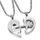 New Fashion Tagor Jewelry 316L Stainless Steel couple Pendant Necklace TYGN233