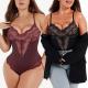 Black Lace Shapewear Bodysuit for Firm Tummy Control in Outdoor Activities by HEXIN