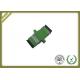 Green Color SC APC Plastic Fiber Optic Adapter Coupler With Ceramic Sleeve