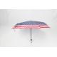 21 inch 3 fold auto open close umbrella with star printing and leather wrapped handle