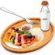 Eye Catching Round Bamboo Serving Tray Non - Toxic For Kitchenware
