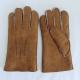 Merino Shearling Sheepskin Mens Lambskin Gloves Customized Size Slink Lining