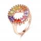 14.1mm 3.4g Zircon Engagement Ring women graduation Rose Gold Vermeil Ring