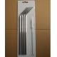 Stainless Steel Straws Set Of 4, Free Cleaning Brush Included Metal drinking straw