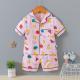 Fruit Short Sleeve Button Up Pyjama Set / Soft Cotton Pjs For 100cm 110cm Height