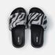 Black Reusable 39EU EVA Slide Sandal With Zebra Faux Fur