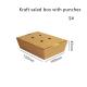 Salad Kraft Paper Take Away Box Microwavable Disposable With Punches