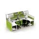 Green Modular 2 4 6 People Office Workstations Desk With Top Cabinet